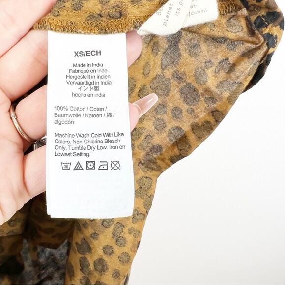 Madewell Flutter Sleeve Wrap Dress XS Painted Leopard - Picture 7 of 7